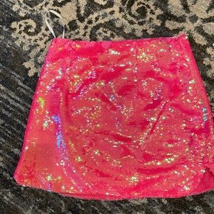 Revolve pink sequined mini skirt